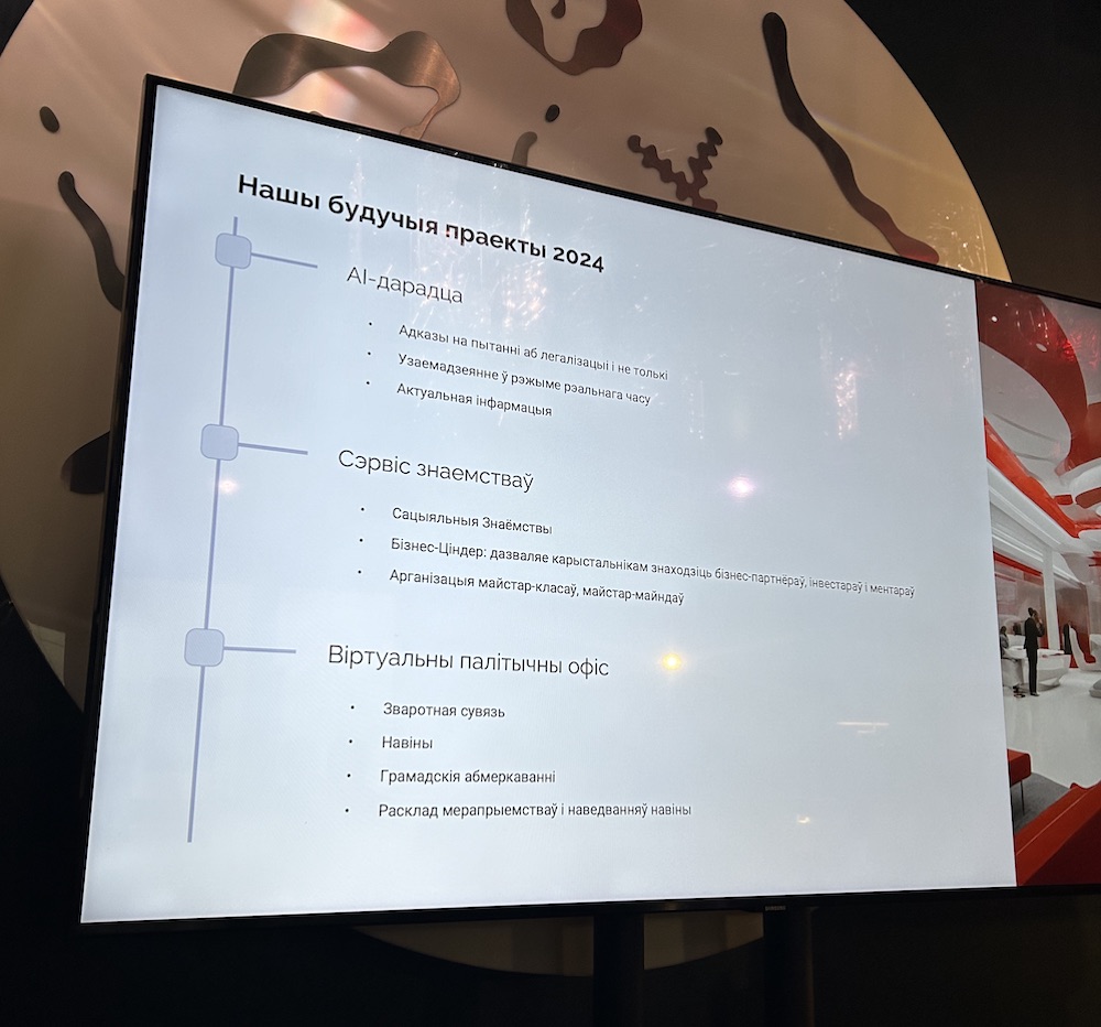 Презентация платформы «Новая Беларусь» об проектах 2024 года. Варшава, 1 декабря 2023 года. Фото: BGmedia