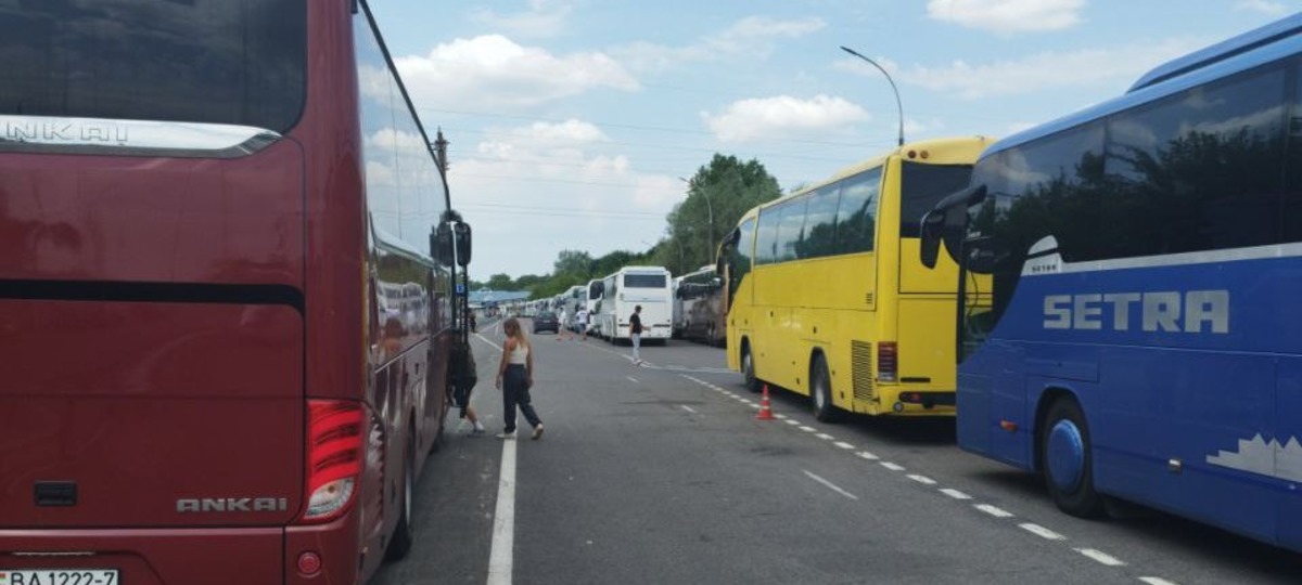 Очередь на выезд из Бреста в Польшу в конце мая 2024 года. Фото из приграничного чата