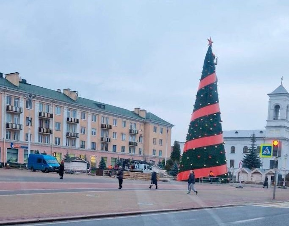 Главная городская елка Бреста на площади Ленина. Ноябрь 2024 год. Фото: BGmedia.