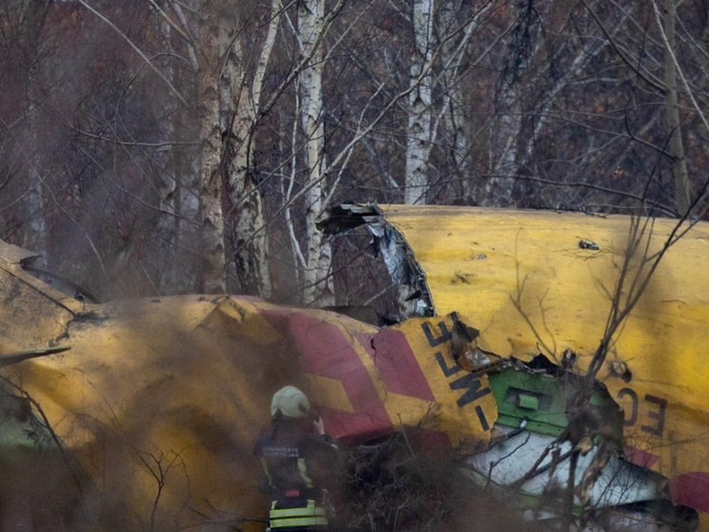 Обломки Boeing в лесополосе Вильнюса. Фото: LRT.