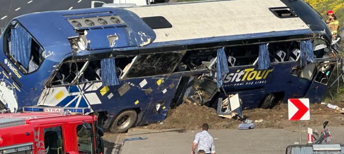 ДТП с участием автобуса под Варшавой, 29 апреля 2025 года. Фото: Miejski Reporter