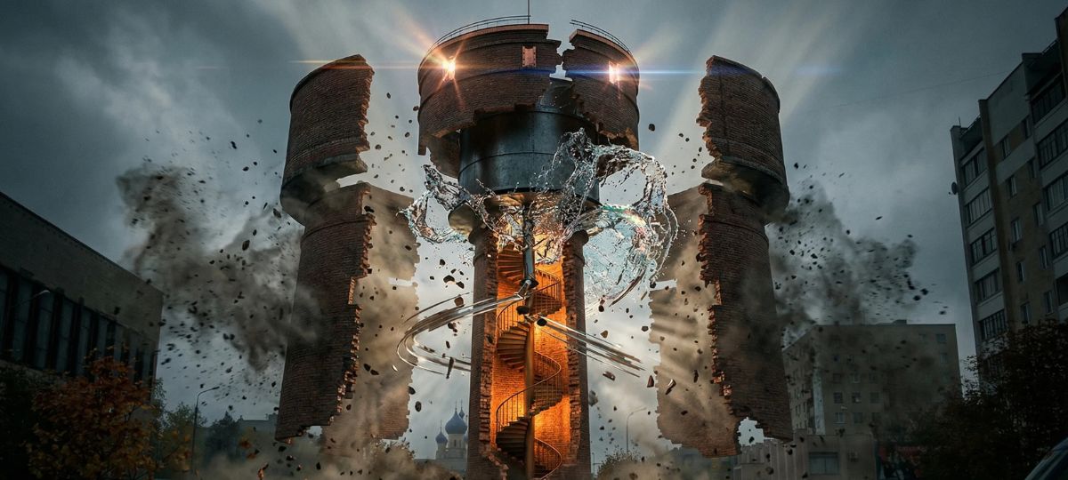 Водонапорная башня в Бресте, сгенерированная нейросетью