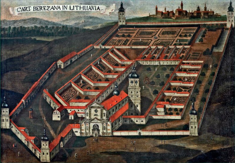 Комплекс монастыря картезианцев в Березе на рисунке 1750 года. Фото: Wikimedia Commons